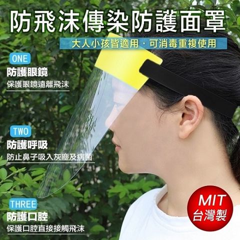 【小魚嚴選】MIT台灣製造防飛沫傳染防護面罩 3頂