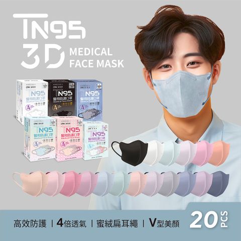 【DRX達特世】TN95醫用3D口罩-20入 /盒(顏色/尺寸任選)