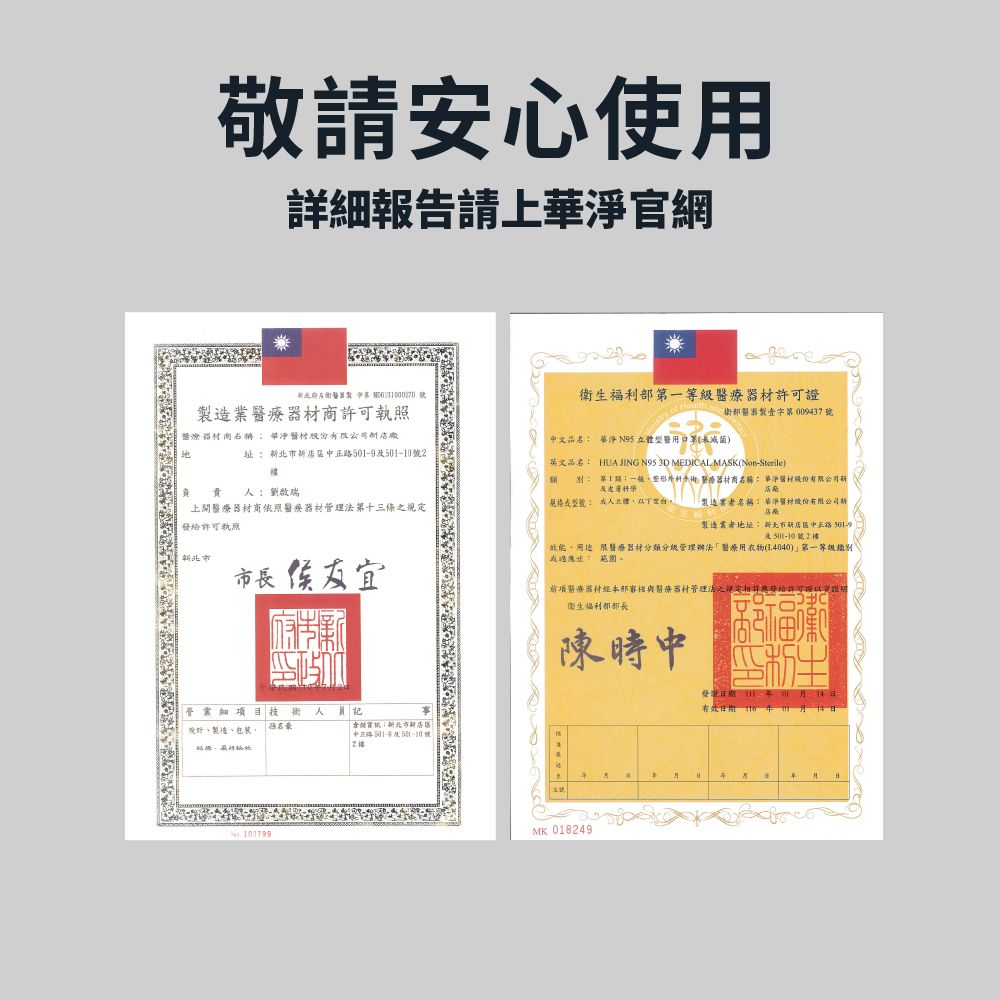  華淨醫用口罩-N95立體型醫用口罩-白色(20片/盒)