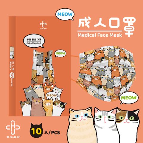 華淨醫療防護口罩-貓的多重宇宙款-成人用 (10片/盒)