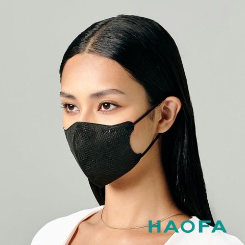 HAOFA氣密型99%防護立體醫療口罩活性碳款-霧黑碳(30入)