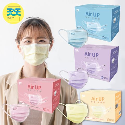 【天天】 成人平面醫用口罩-4盒組(黃/粉/藍/紫 各1盒 共200片)