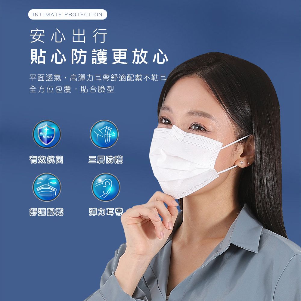 TONYI 健康天使 MIT醫用滿版成人口罩 紫色 50入/盒