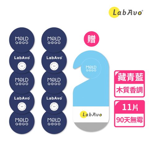 LabAvo MoldGoGo防霉大圓卡10入組_藏青藍+Pantone吊卡1入_活躍藍