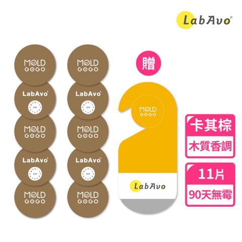 LabAvo MoldGoGo防霉大圓卡10入組_卡其棕+Pantone吊卡1入_炙熱橘
