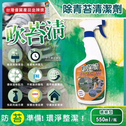 生活良品 吹苔清-戶外園藝除青苔清潔劑550ml/噴槍瓶(公園/人行道/頂樓/戶外傢俱/外牆/石雕/柵欄/花園造景)