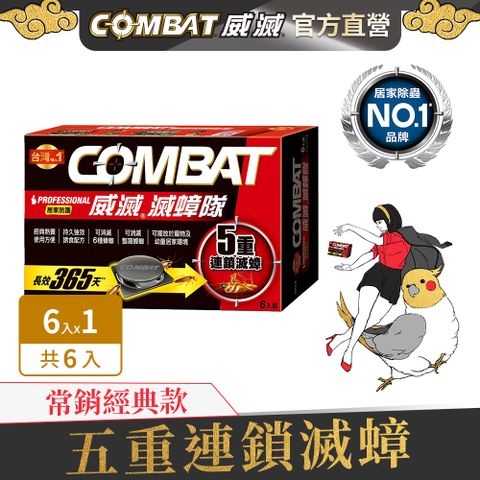 ▼699送DHC維他命D▼Combat威滅 滅蟑隊_居家防護 6入 (4.5g)(除蟑螂-經典配方)(蟑螂藥)