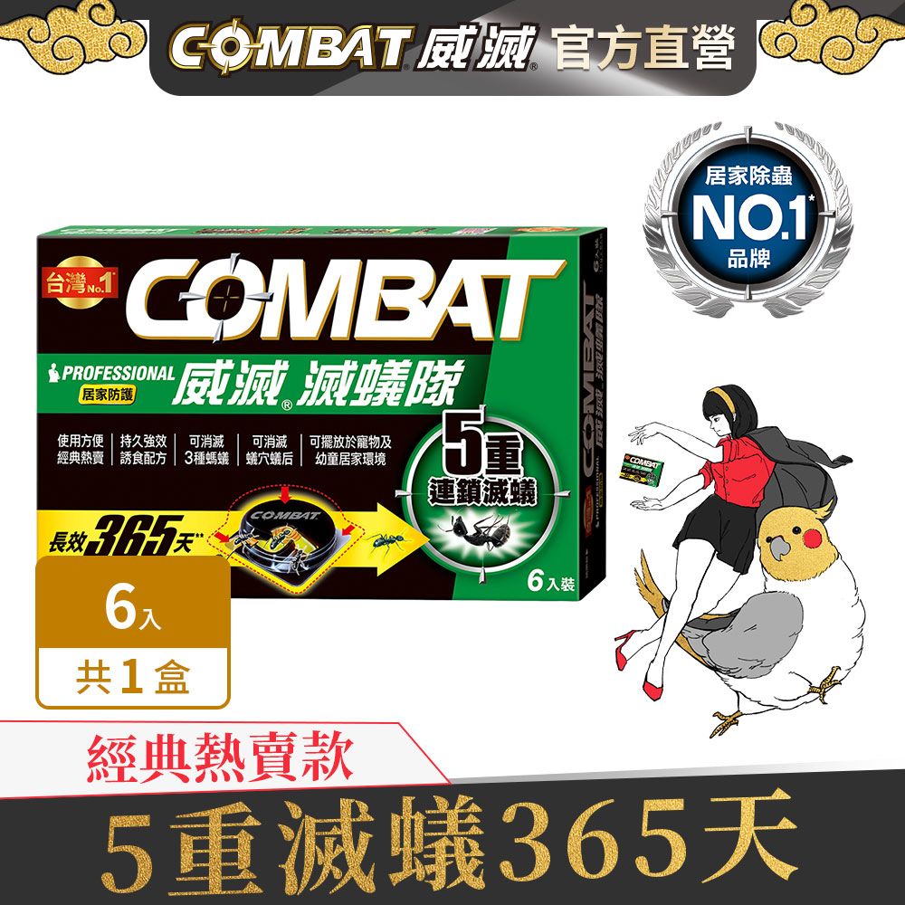 威滅 Combat 滅蟻隊_居家防護 6入(除螞蟻,滅蟻藥)