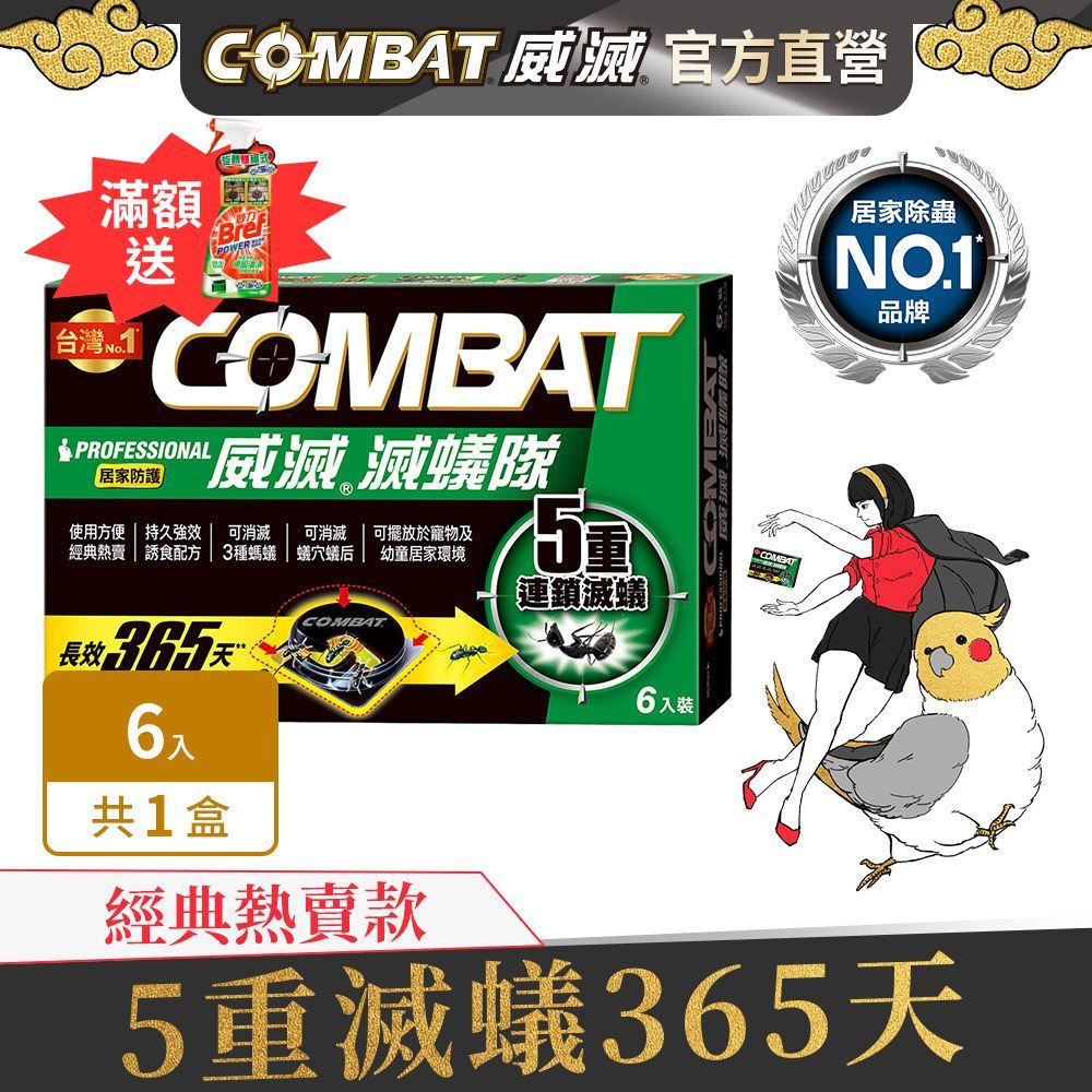 威滅 Combat 滅蟻隊_居家防護 6入(除螞蟻,滅蟻藥)