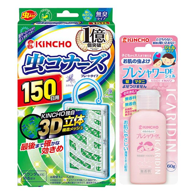 KINCHO 日本金鳥 防蚊掛片150日 11g/片+防蚊凝膠 派卡瑞丁60g(1+1組)