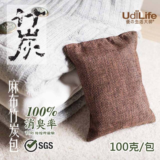 UdiLife 生活大師 【小空間】麻布竹炭包/ 100g / 1枚入