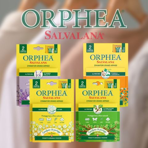 ORPHEA 歐菲雅 掛耳式衣物環境保護品-經典花香/薰衣草/原木香氣/佛手柑(2入/盒 )