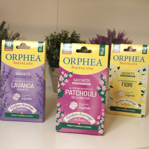 ORPHEA 歐菲雅 衣物香氛袋-經典花香/薰衣草/廣藿香 3包/盒(驅避蟑螂、衣魚、書蝨、蛀蟲)