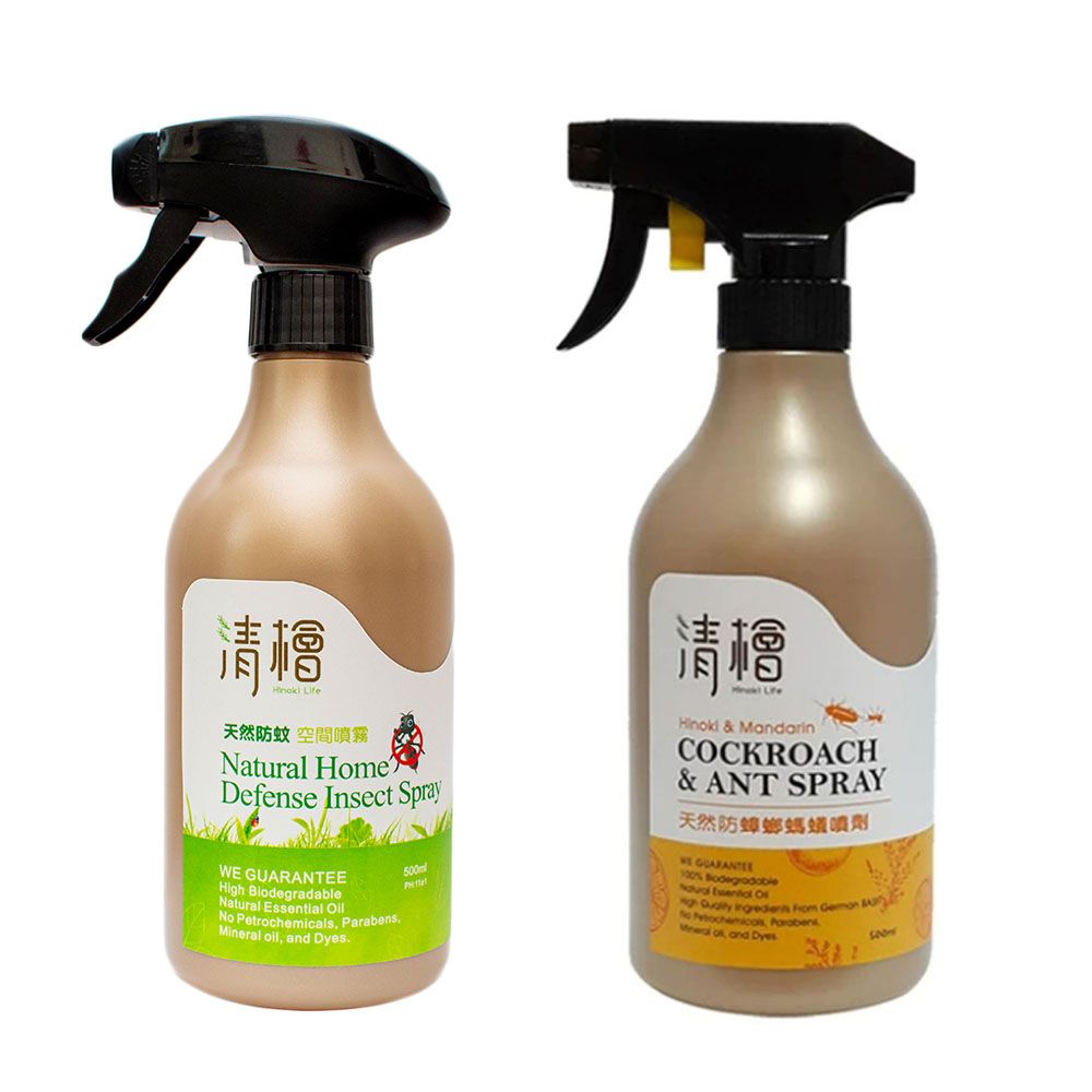 清檜 【Hinoki Life 】天然防蟑螂螞蟻噴劑500ml/瓶 買就送天然防蚊空間噴霧500ml/瓶