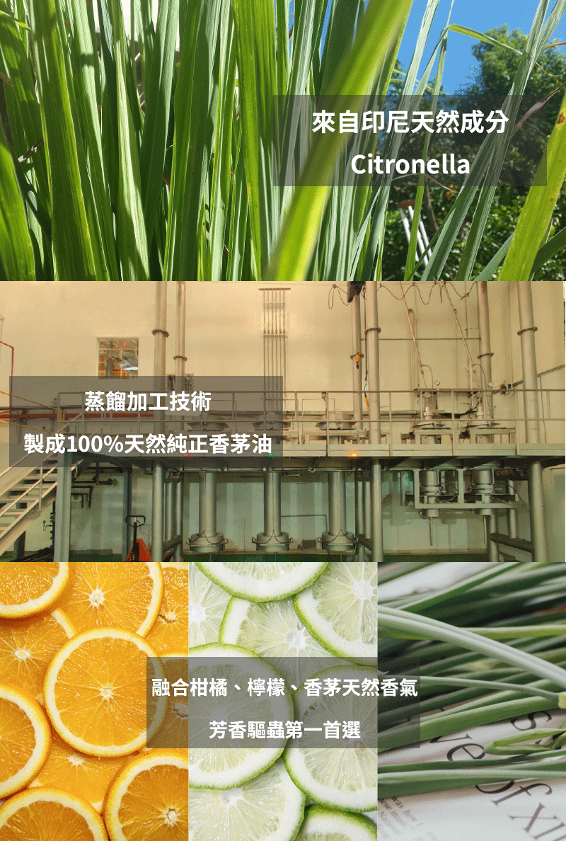 蒸餾加工技術製成100%天然純正香茅油來自印尼天然成分Citronella融合柑橘、檸檬、香茅天然香氣芳香驅蟲第一首選 ese National