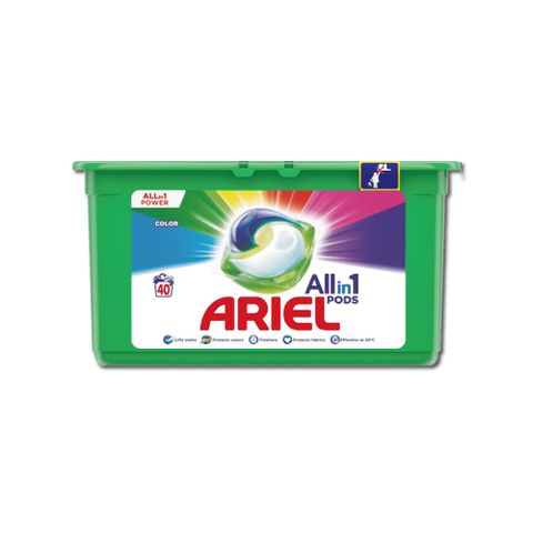 英國ARIEL-歐洲版3合1全效去污除臭洗衣凝膠球40顆/綠盒-亮彩護色(彩)