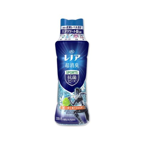 日本P&amp;G Lenor-超消臭衣物除臭芳香顆粒香香豆490ml/瓶(芳香豆,香氛豆,留香珠)－運動清爽(藍瓶)