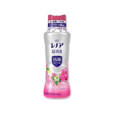 日本P&amp;G Lenor-超消臭衣物除臭芳香顆粒香香豆490ml/瓶(芳香豆,香氛豆,留香珠)－清新花香(紅色)