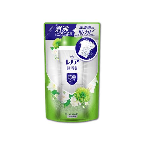 日本P&amp;G Lenor蘭諾-超消臭汗味衣物除臭芳香顆粒香香豆補充包430ml/袋-陽光森林(綠色)