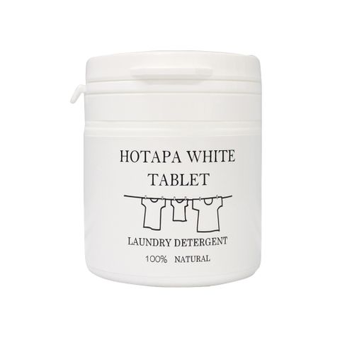日本HOTAPA-貝殼粉弱鹼性柔順護衣去污消臭衣物清潔錠40粒/白罐(白色/彩色衣物皆適用)