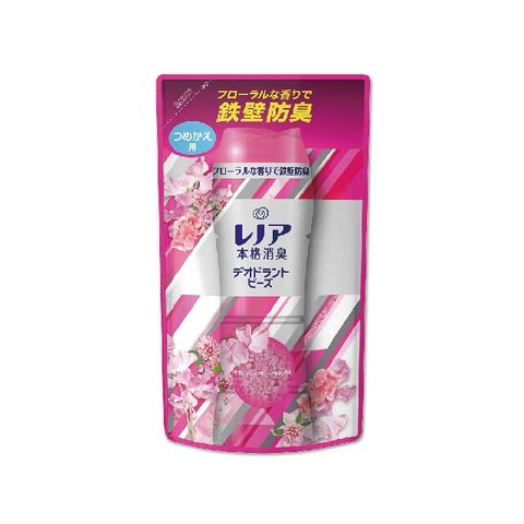 日本P&amp;G Lenor本格消臭衣物芳香顆粒香香豆455ml/袋(滾筒/直立式洗衣機適用)-清新花香(紅袋)
