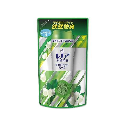 日本P&amp;G Lenor本格消臭衣物芳香顆粒香香豆455ml/袋(滾筒/直立式洗衣機適用)-綠霧除臭(綠袋)