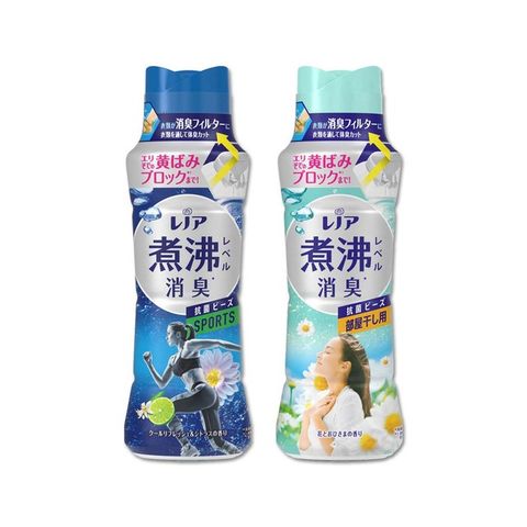 (2瓶組)日本P&amp;G Lenor蘭諾-汗味衣物除臭芳香顆粒香香豆420ml/瓶-運動清爽+室內消臭