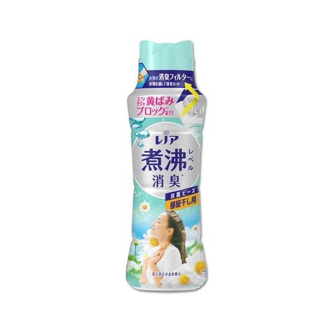 日本P&amp;G Lenor蘭諾-超消臭汗味衣物除臭芳香顆粒香香豆420ml/瓶-室內消臭(水藍色)