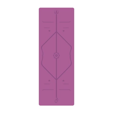 生活良品-頂級PU天然橡膠瑜珈墊1入 (正位體位線)厚度5mm高回彈專業版－紫