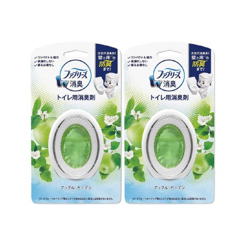 (2盒超值組)日本Febreze風倍清-W系列浴室廁所按鈕型1鍵除臭空氣芳香劑6ml/盒－青蘋果(綠)x2盒