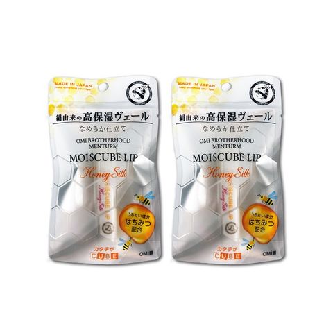 (2袋組)日本近江兄弟OMI-高保濕立體方型滋潤鎖水潤唇護唇膏1入/袋-蜂蜜香(橘袋)