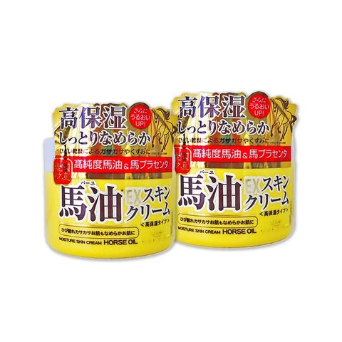 (2罐組)日本LOSHI-高純度馬油EX加強版馬胎盤素緊緻修護全身保養高保濕乳霜100g/罐