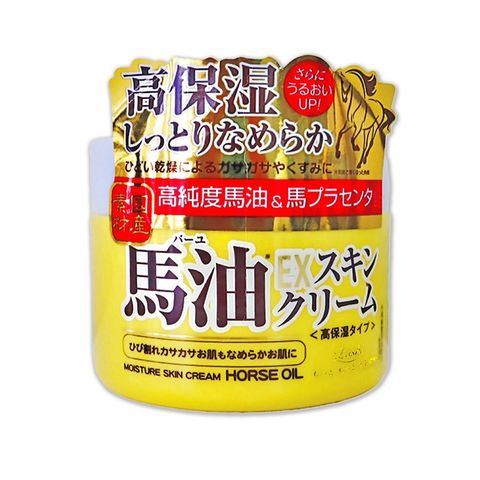 日本 LOSHI-高純度馬油EX加強版馬胎盤素緊緻修護全身保養高保濕乳霜100g/罐