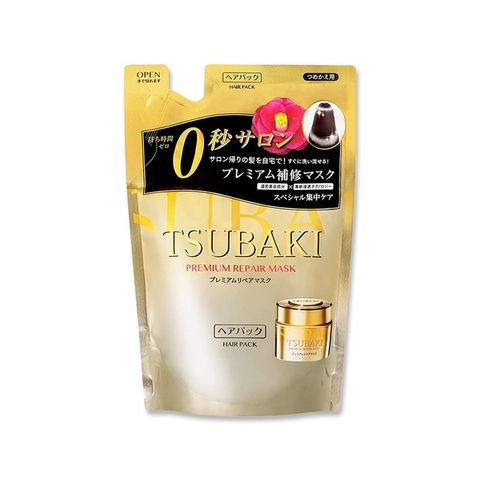 日本Shiseido資生堂-TSUBAKI思波綺沙龍級金耀滑順瞬護髮膜補充包150g/袋