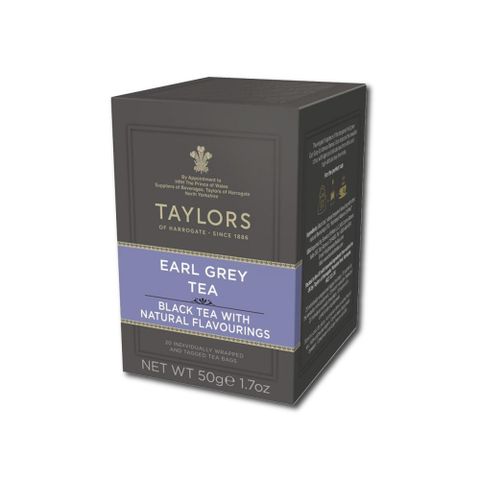 英國Taylors泰勒茶-特級經典茶包系列20入/盒(雨林聯盟及女王皇家認證)－皇家伯爵茶(紫)