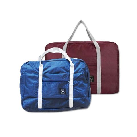 (2袋組)生活良品-韓版超大容量摺疊旅行袋飛機包1入/袋(戶外收納袋)-藏青+酒紅