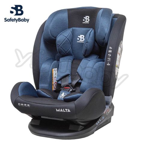 德國 Safety Baby 適德寶 0-12歲 安全帶透氣型汽座(夜幕藍) /汽車安全座椅【贈 頂篷+皮革保護墊】