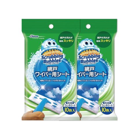 (2包20入超值組) 日本SC Johnson莊臣-紗窗除塵刷專用拋棄式含洗劑清潔紙補充包10入/包(本品不含刷柄和刷頭)