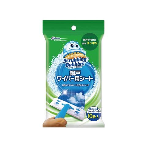 日本 SC Johnson莊臣-紗窗除塵刷專用拋棄式含洗劑清潔紙補充包10入/包(本品不含刷柄和刷頭)
