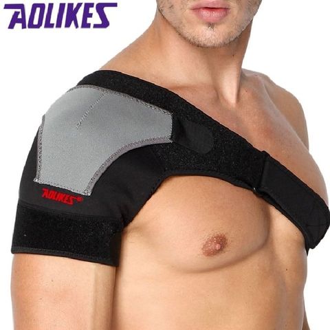 【AOLIKES】可調整型防護運動護肩 雙重加壓固定 肩膀關節拉傷 運動護肩 單肩 可調整型防護 左肩　★免運