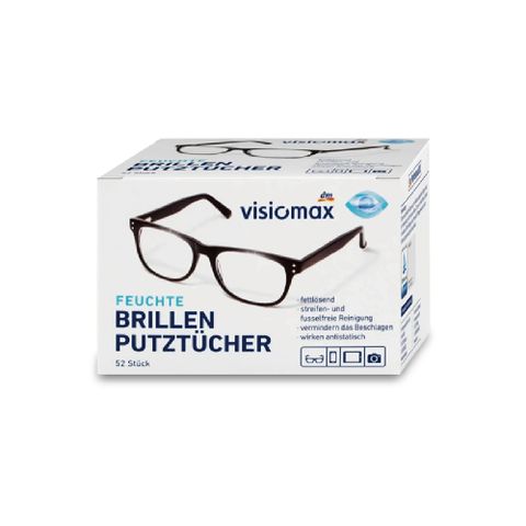 德國Visiomax眼鏡鏡片相機手機鏡頭螢幕清潔擦拭布52片/盒