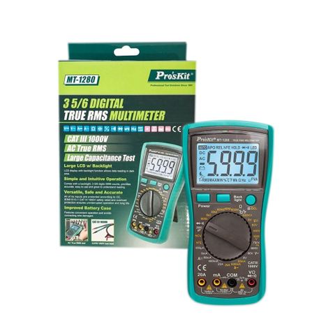 【Pro’sKit寶工】MT-1280 3又5/6真有效值數位電錶,附電容.溫度測試