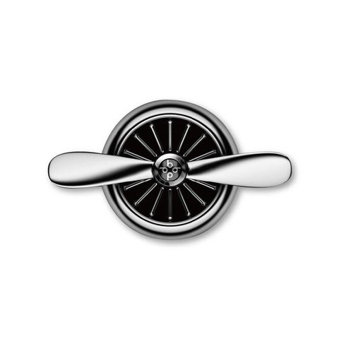bbdd- 金屬螺旋槳風扇造型汽車用香氛芳香劑1入(附海洋香薰片x5入)－亮銀