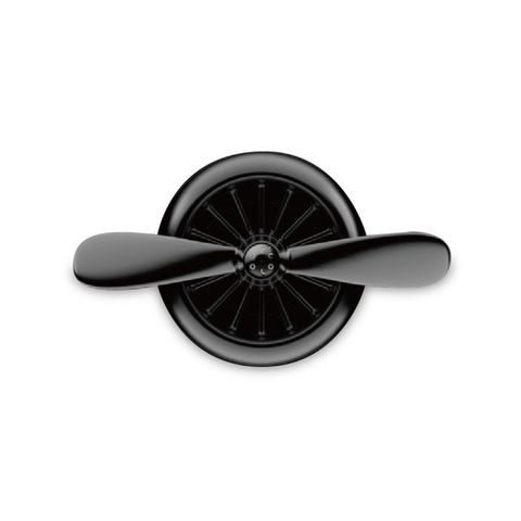 bbdd- 金屬螺旋槳風扇造型汽車用香氛芳香劑1入(附海洋香薰片x5入)－酷黑