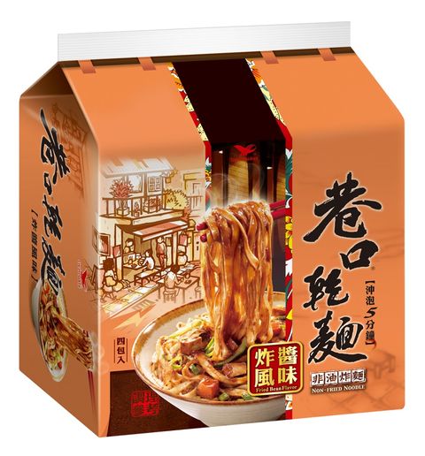 統一 麵 【巷口乾麵 】 炸醬風味 (四合一)(24入/箱)