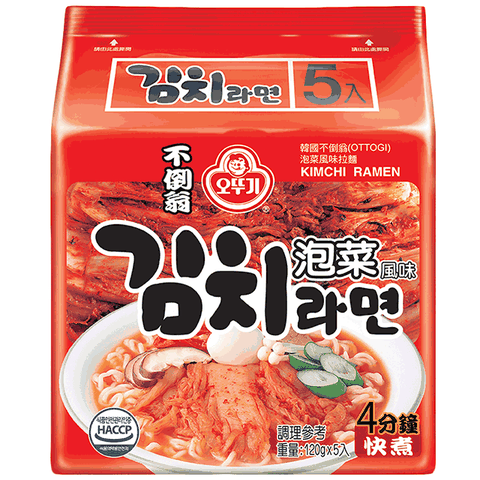 人氣商品韓國不倒翁 泡菜拉麵(5入)