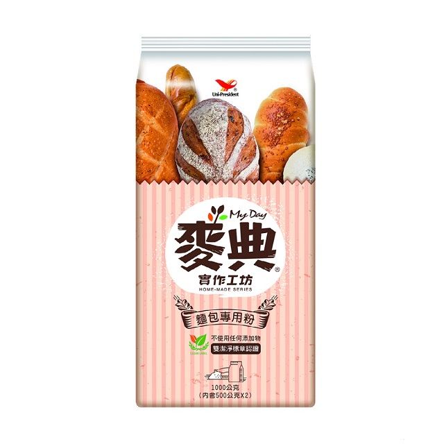 統一  麥典實作工坊麵包專用粉(1kg/包)