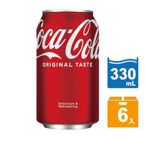 【Coca-Cola 可口可樂】易開罐330ml (6入/組)
