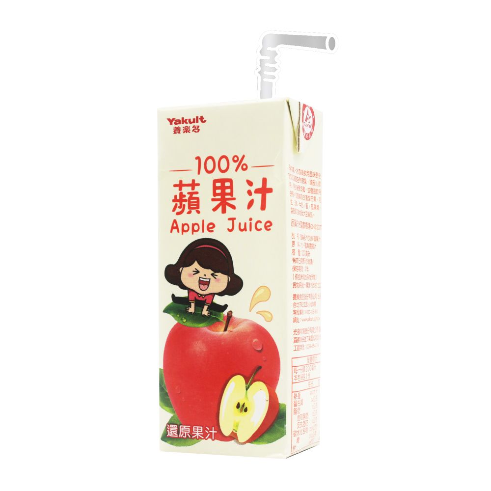 Yakult 養樂多 100%蘋果汁(200ml*24入/組)