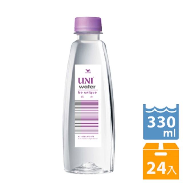 統一 《UNI water》純水330ml (24入/箱)